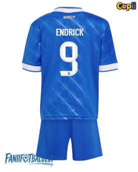 Real Madrid Endrick #9 Echipament de Fotbal Replică 2025-26 Copii Treilea (+ Șorturi)